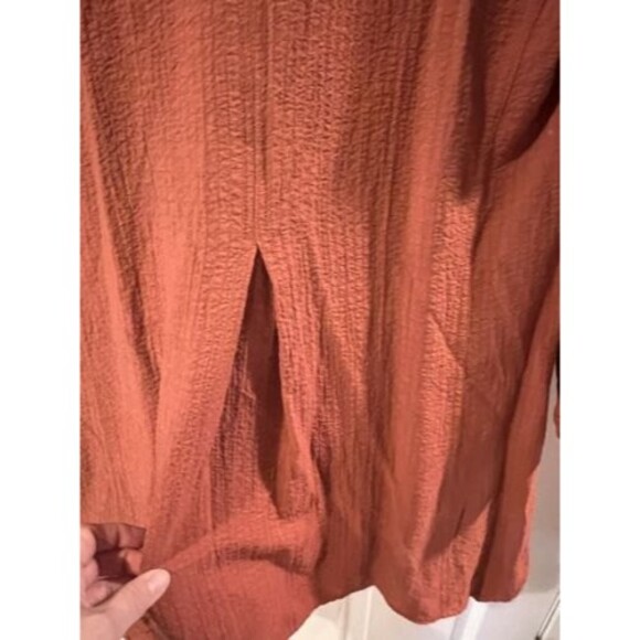 Soft Surroundings Top Womens XS Plein Art Tunic Ruffle Collar Button boho casual - Picture 7 of 9